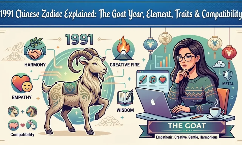 1991 Chinese Zodiac Explained The Goat Year, Element, Traits & Compatibility
