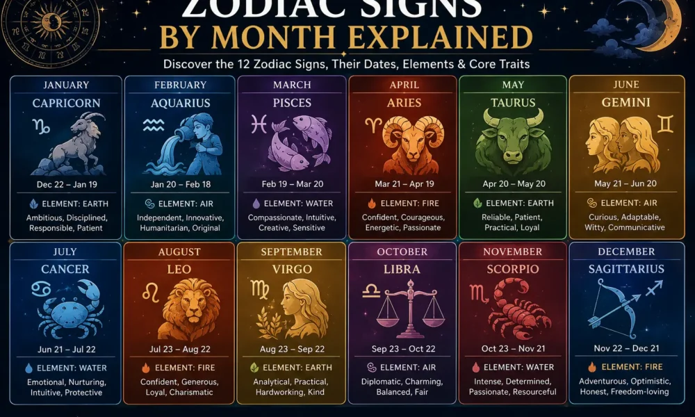 Zodiac Signs by Month Explained